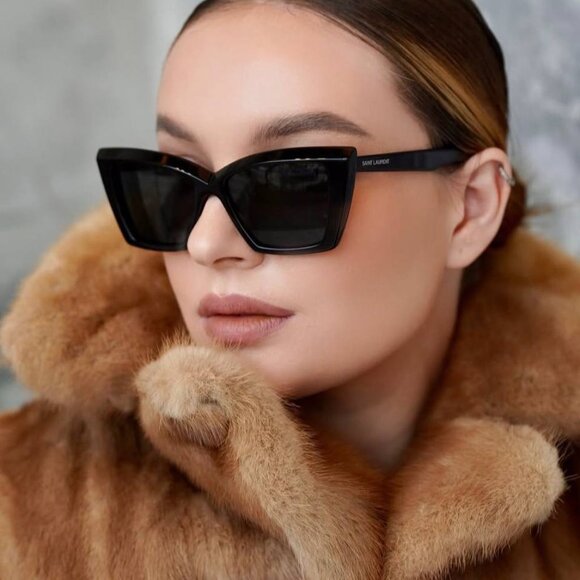 Saint Laurent SL657 001 Cat Eye Sunglasses – Black - Picture 1 of 12
